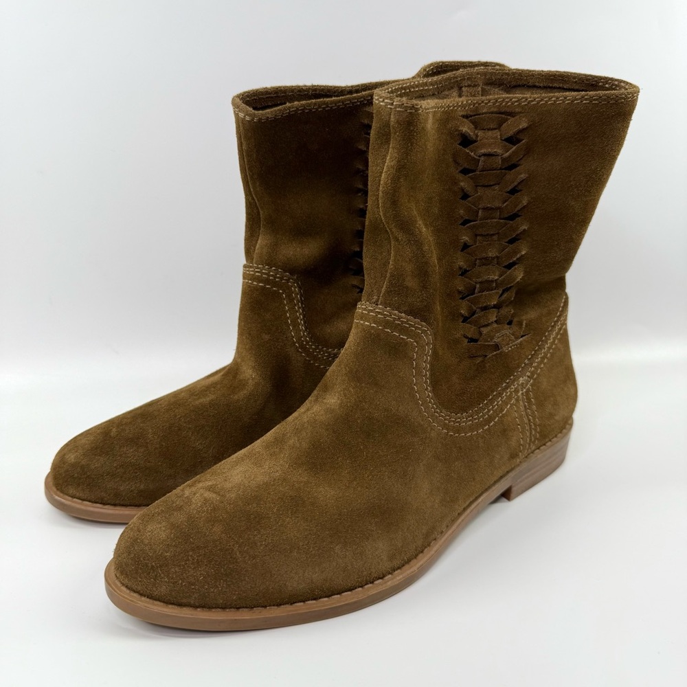 Steve Madden Cordella Suede Slouchy Boots Cognac 10
